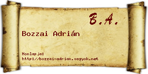 Bozzai Adrián névjegykártya